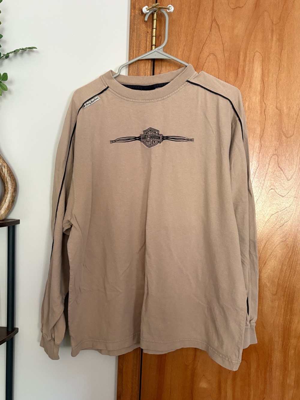 Harley-Davidson Men's Long Sleeve Crewneck Shirt - Tan